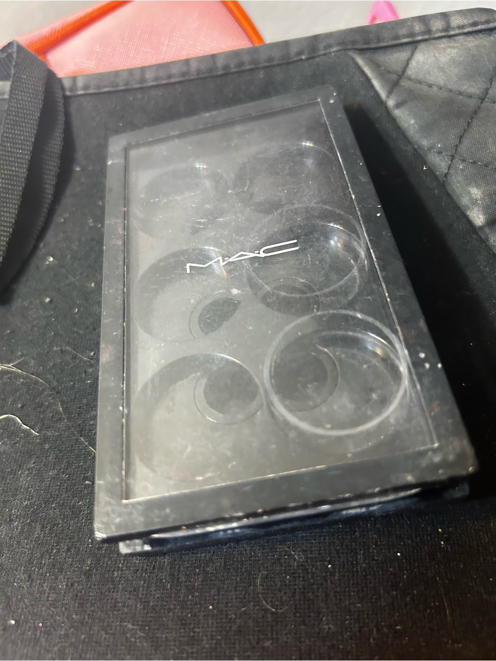MAC Empty Eyeshadow Palette Case  and insert Black & Clear